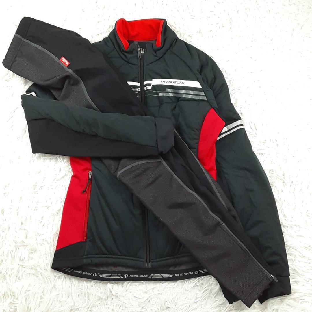 美品◎PEARL IZUMI パールイズミ サイクリングウェアセットアップ 黒赤