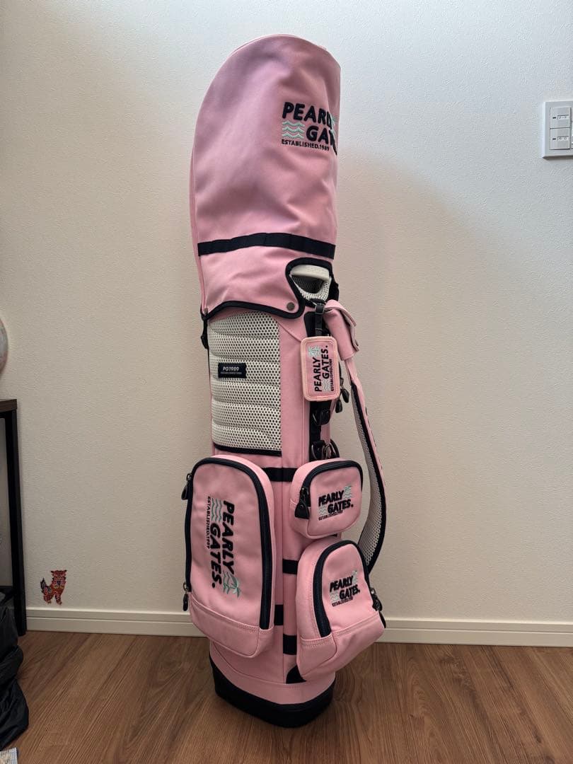 【中古】PEARLY GATES ピンク キャディバッグ、新品定価85800円
