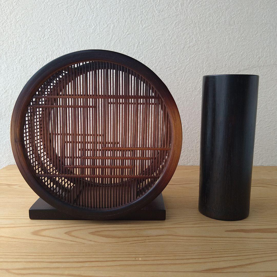 駿河竹千筋細工 花暦 木製竹工芸品 花瓶