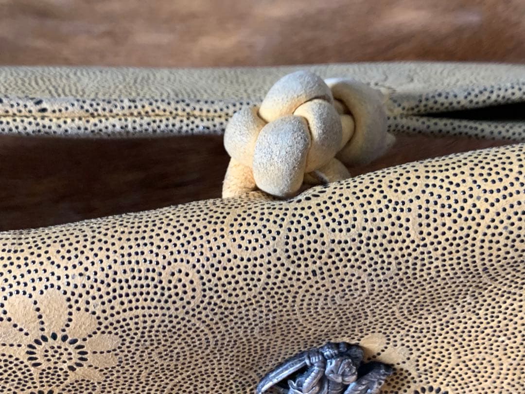 【提物・根付・印籠】煙草入れ＆キセル入れ かます 骨董 喫煙具 煙管 鹿皮