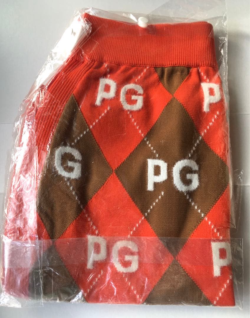 【PEARLY GATES】秋冬 アーガイル ニット ひざ丈スカート・1番M