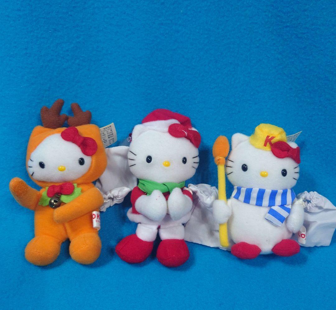 激レア・ハローキティのクリスマス☆トナカイ・サンタ・雪だるまマスコット1999