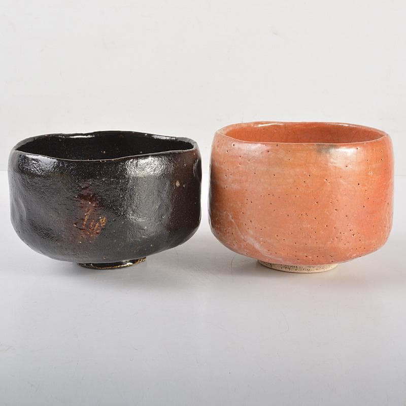 茶道具　楽吉左衛門　長入作　赤黒楽茶碗　書付旦入識箱　M　R7076