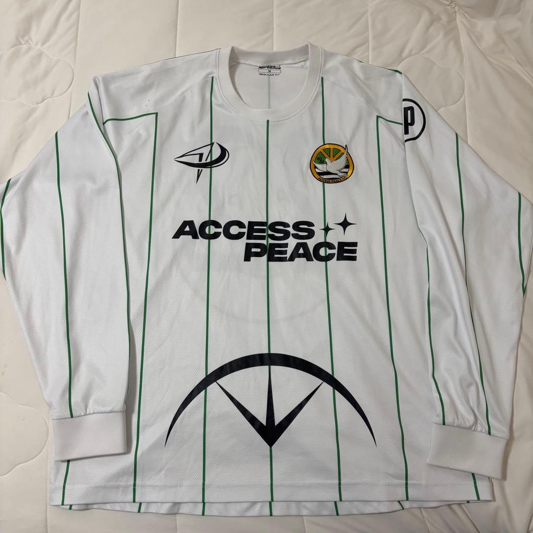 access peace ストライプ　ゲームシャツ　ロンt paledusk