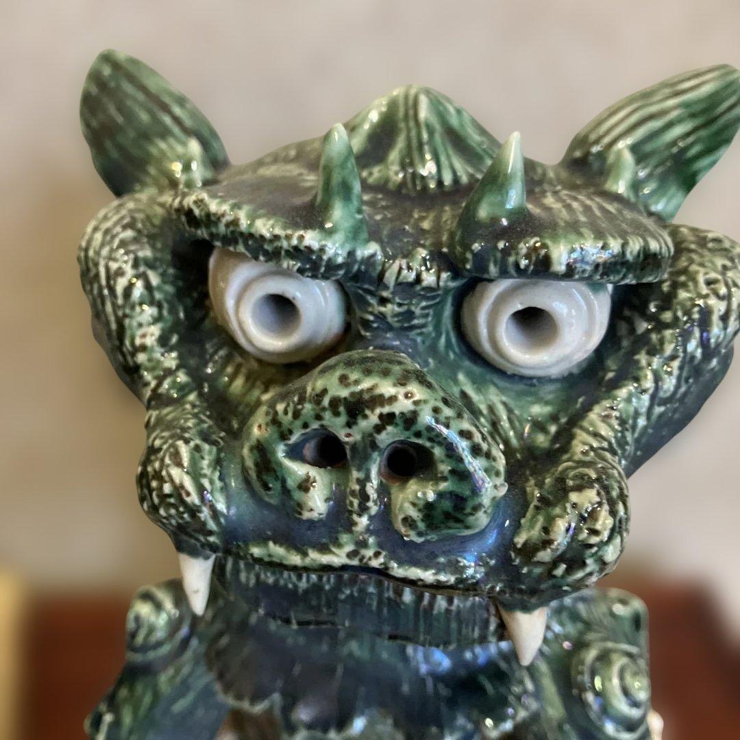 ⭐️獅子織部焼　工芸品　せともの1対