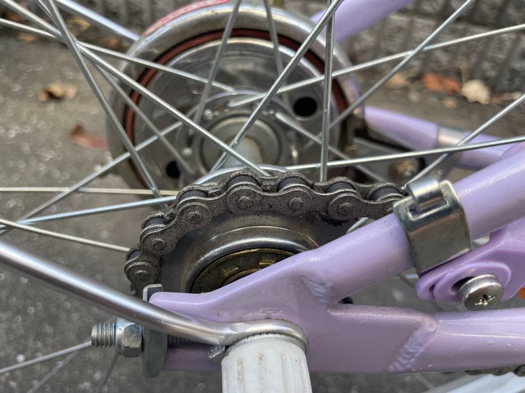 ブリヂストン　エコパル22インチ　自転車　パープル 花柄 バスケット付き　女の子