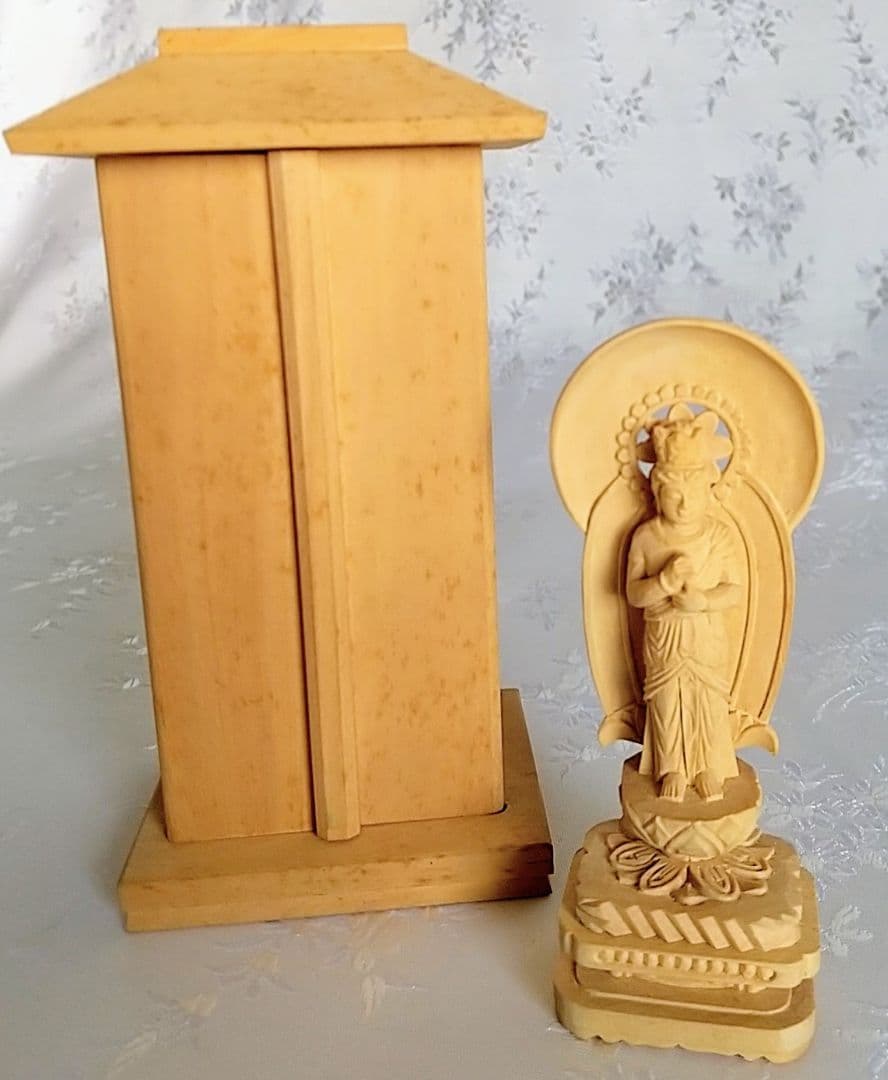 大日如来立像【極小】#404 厨子付き 木彫 仏像