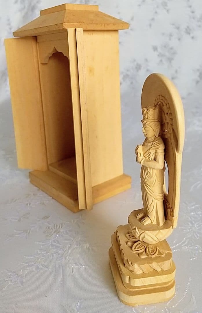 大日如来立像【極小】#404 厨子付き 木彫 仏像