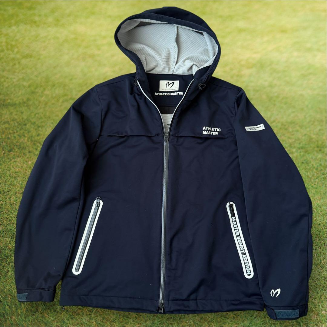 裏起毛　マスターバニー　ジャケット　ブルゾン　M〜L相当　紺　濃紺　ネイビー　4