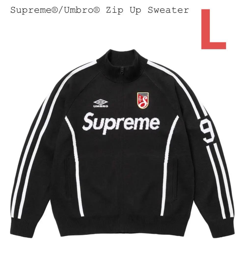 Supreme Umbro Zip Up Sweater Black Lサイズ