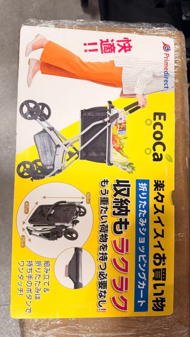 【新品】Ecoca 折りたたみショッピングカート 黒