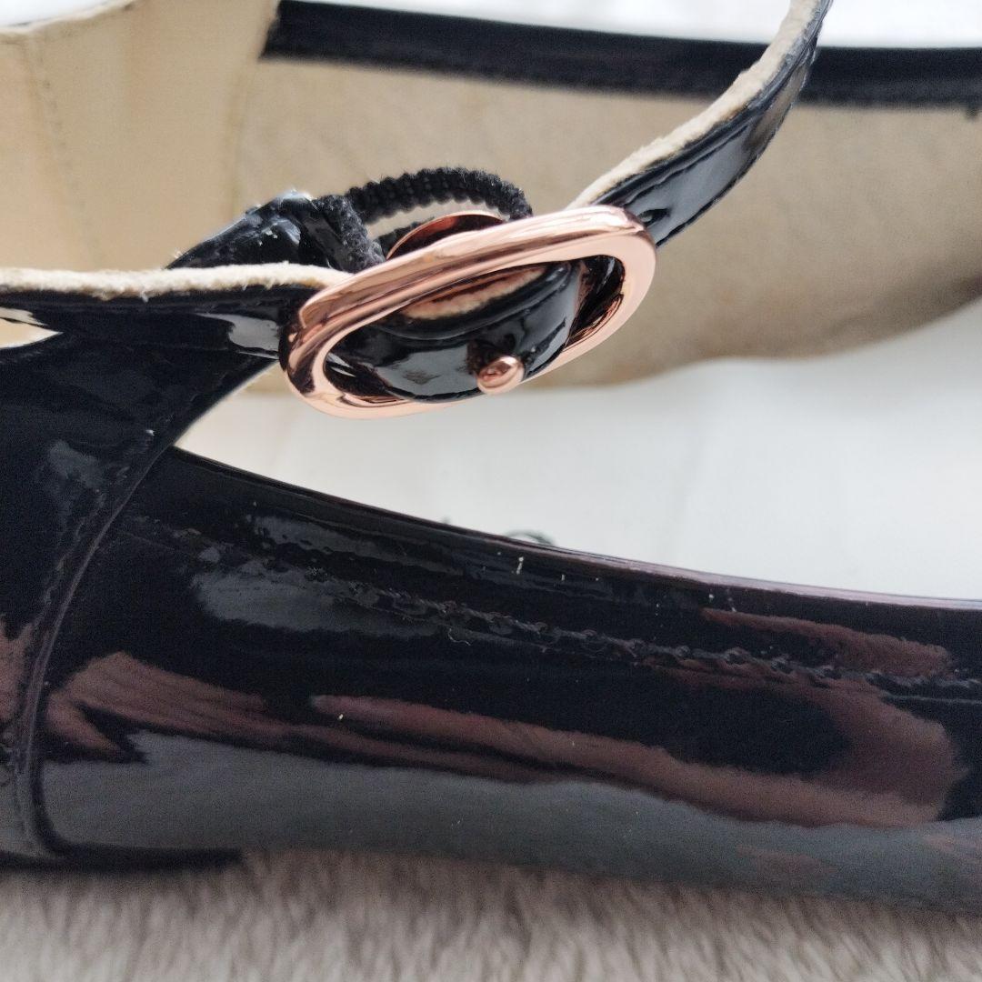 レペット　エナメル　フラットシューズ　ブラック　ベルト　サイズ38 ゴールド金具