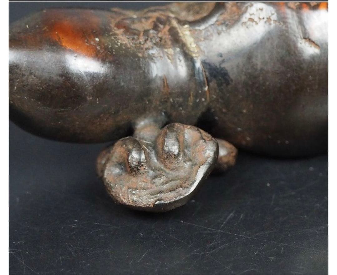 いづみ　送料無料　時代物　瓢箪霊芝古銅水滴