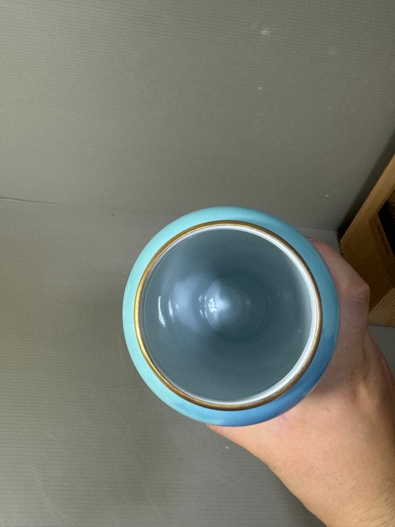 2349 深川製磁　色絵彩磁　金彩　花瓶