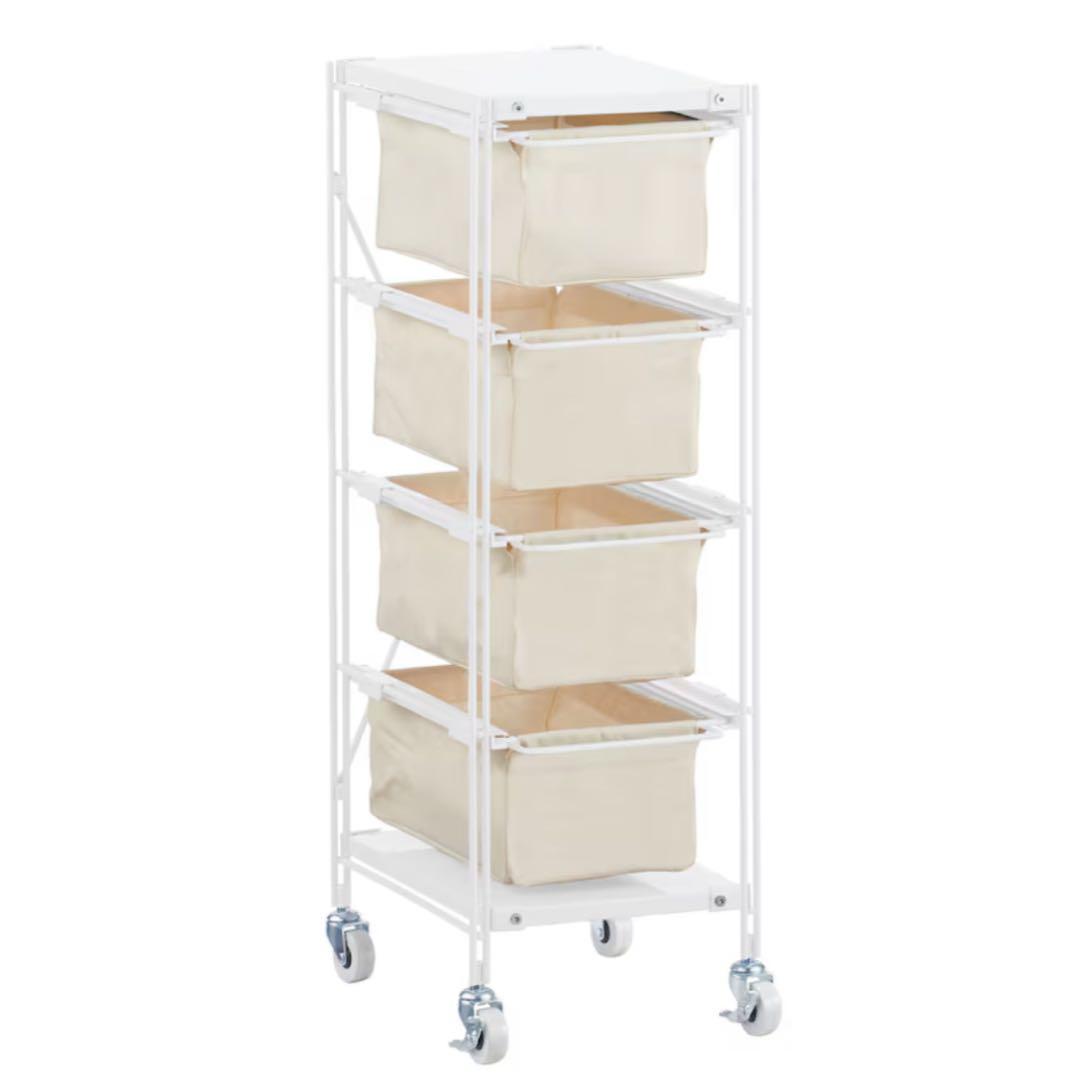 無印良品 スチールユニットシェルフ帆布バスケットセット・幅２８ｃｍ