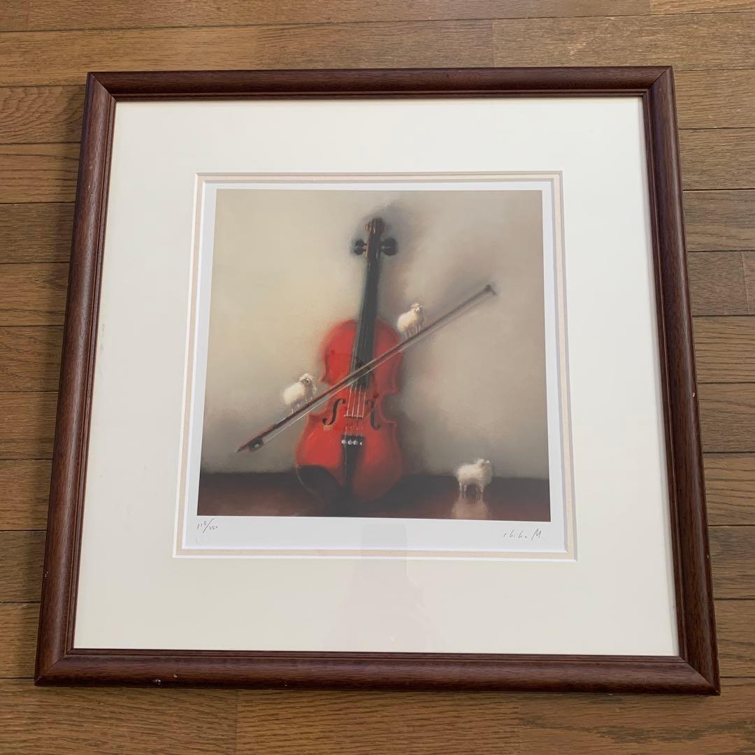 牧野千穂　版画（ジクレー）題名 「セバスチャンの羊」