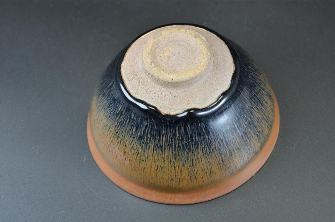 宋代　油滴天目　建窯兔毫窯変天目茶碗/中国古玩・唐物・禾目天目　茶道具