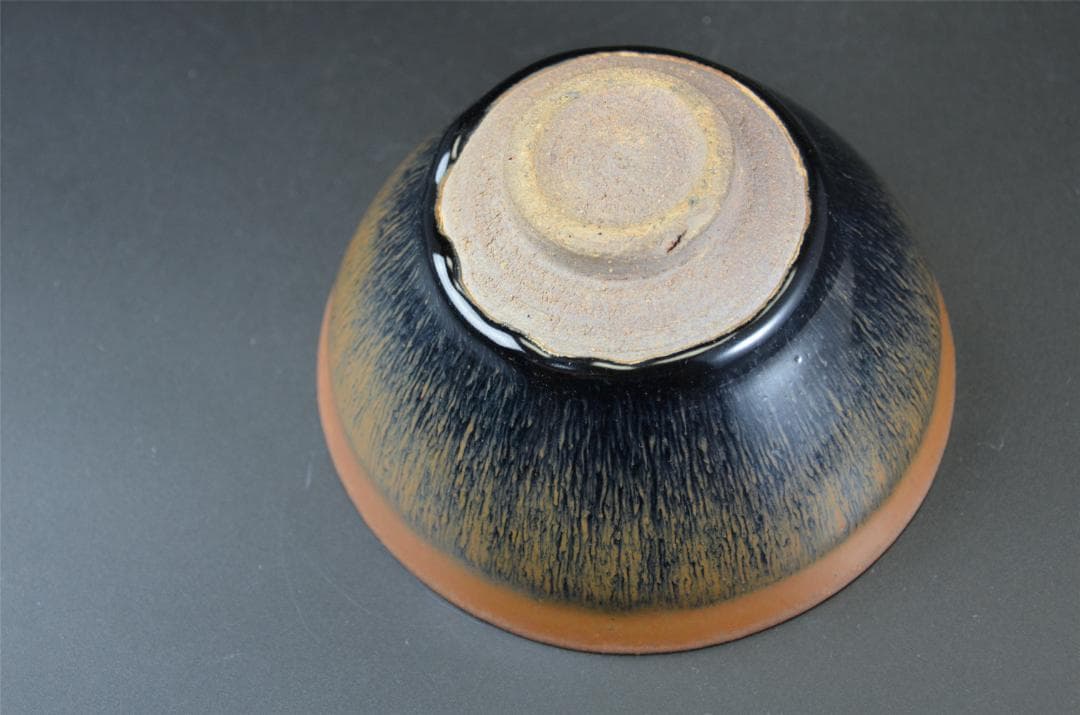 宋代　油滴天目　建窯兔毫窯変天目茶碗/中国古玩・唐物・禾目天目　茶道具