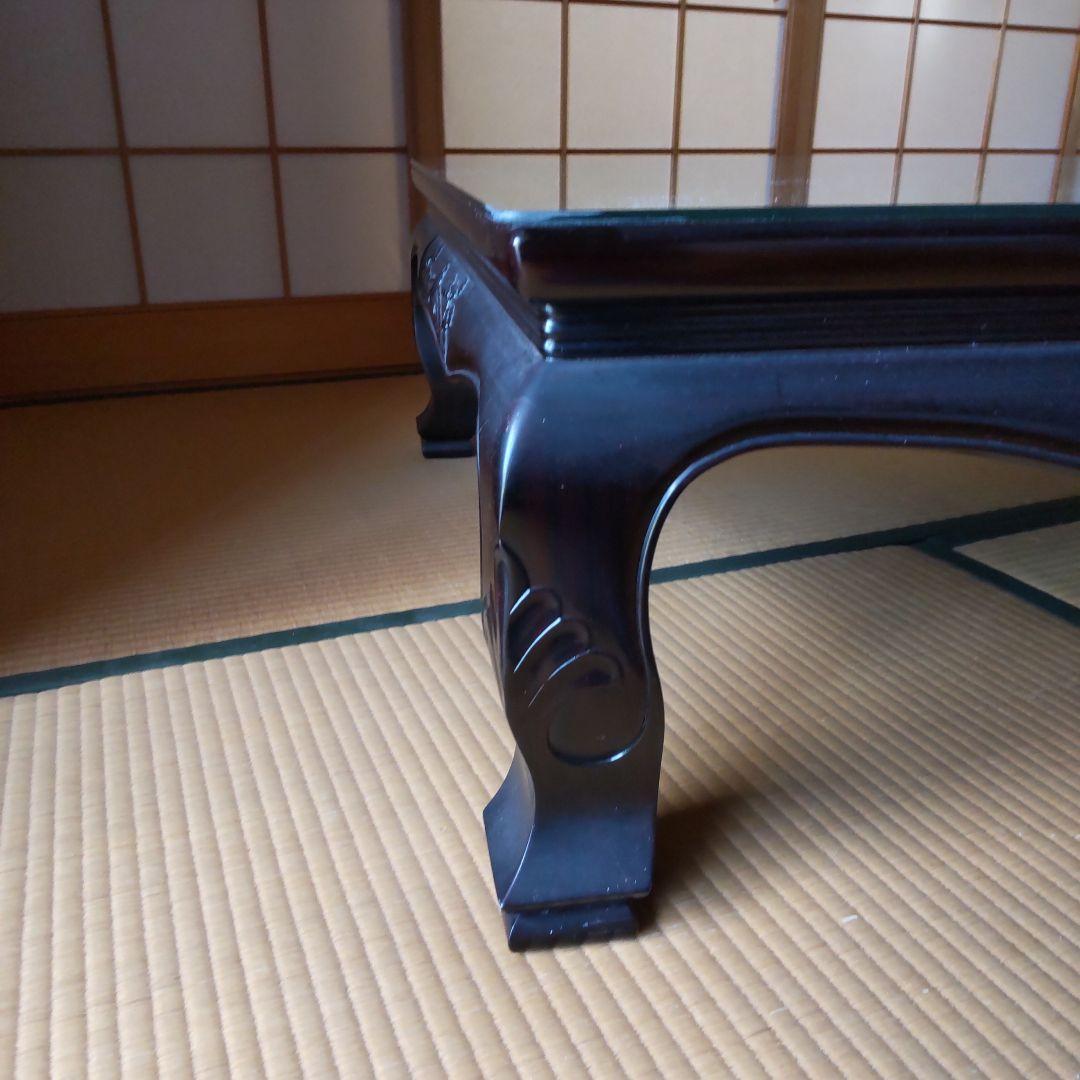 黒檀彫刻座卓テーブル