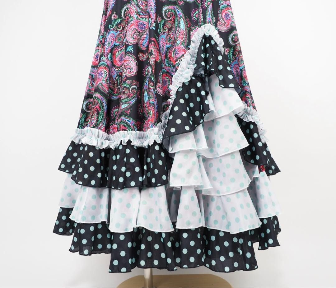 フラメンコ　ファルダ　新品　※訳あり　フラメンコ衣装　レッスンファルダ