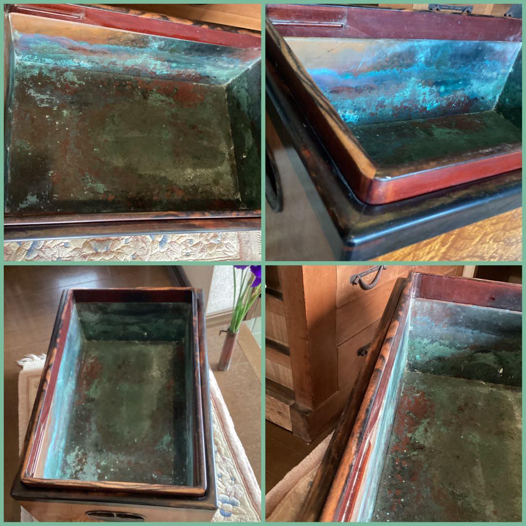 江戸火鉢　アンティーク　火鉢　時代物　欅　玉杢　黒柿　稀少杢