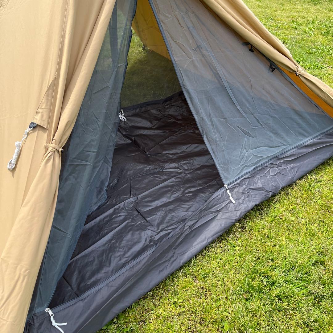 【二股ポール付】BUNDOK ソロティピー 1 TC サンドベージュ