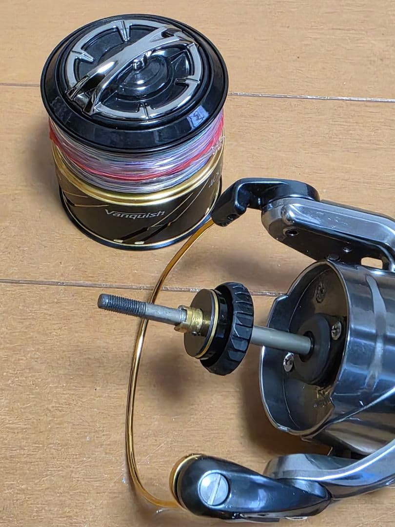 シマノ　16ヴァンキッシュ4000HG　夢屋アルミラウンド型ノブ　リールスタンド