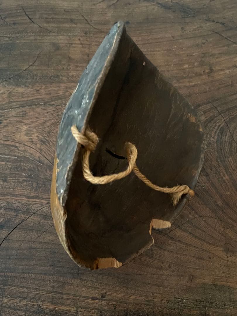 木彫 仮面 行道面 プリミティブマスク 古作 オブジェ