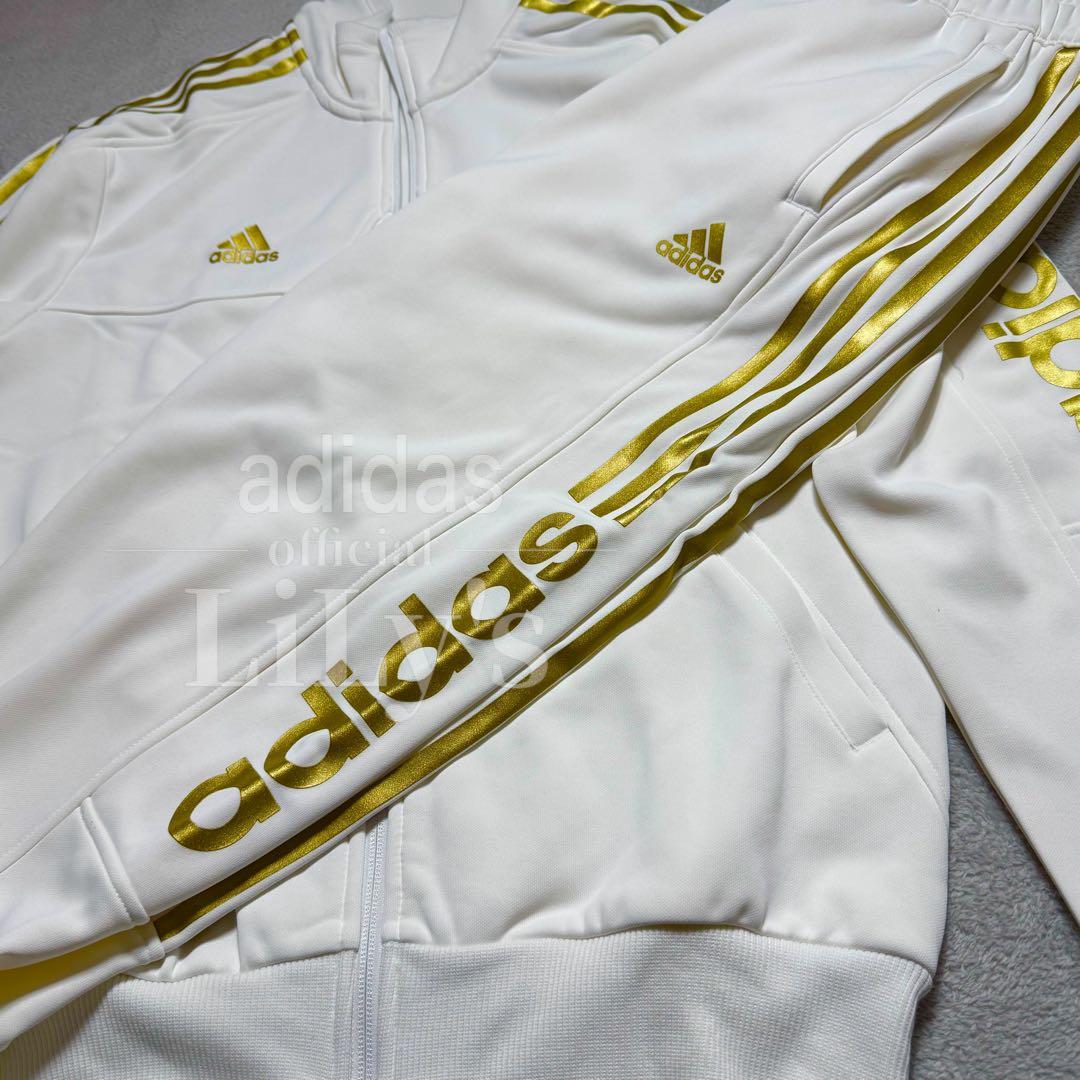 【2XLサイズ】adidas上下セットアップ　白金　定価17,600円　裏起毛