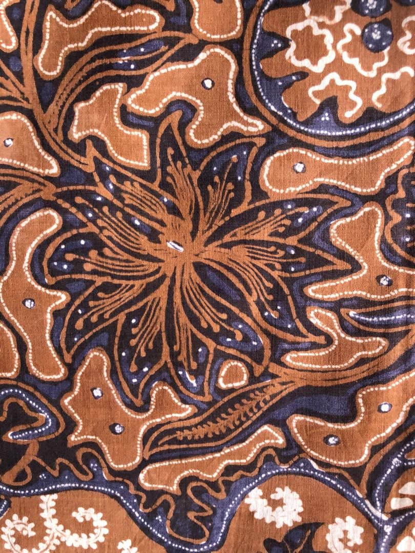 手描き　オールドバティック 藍染め(8428)