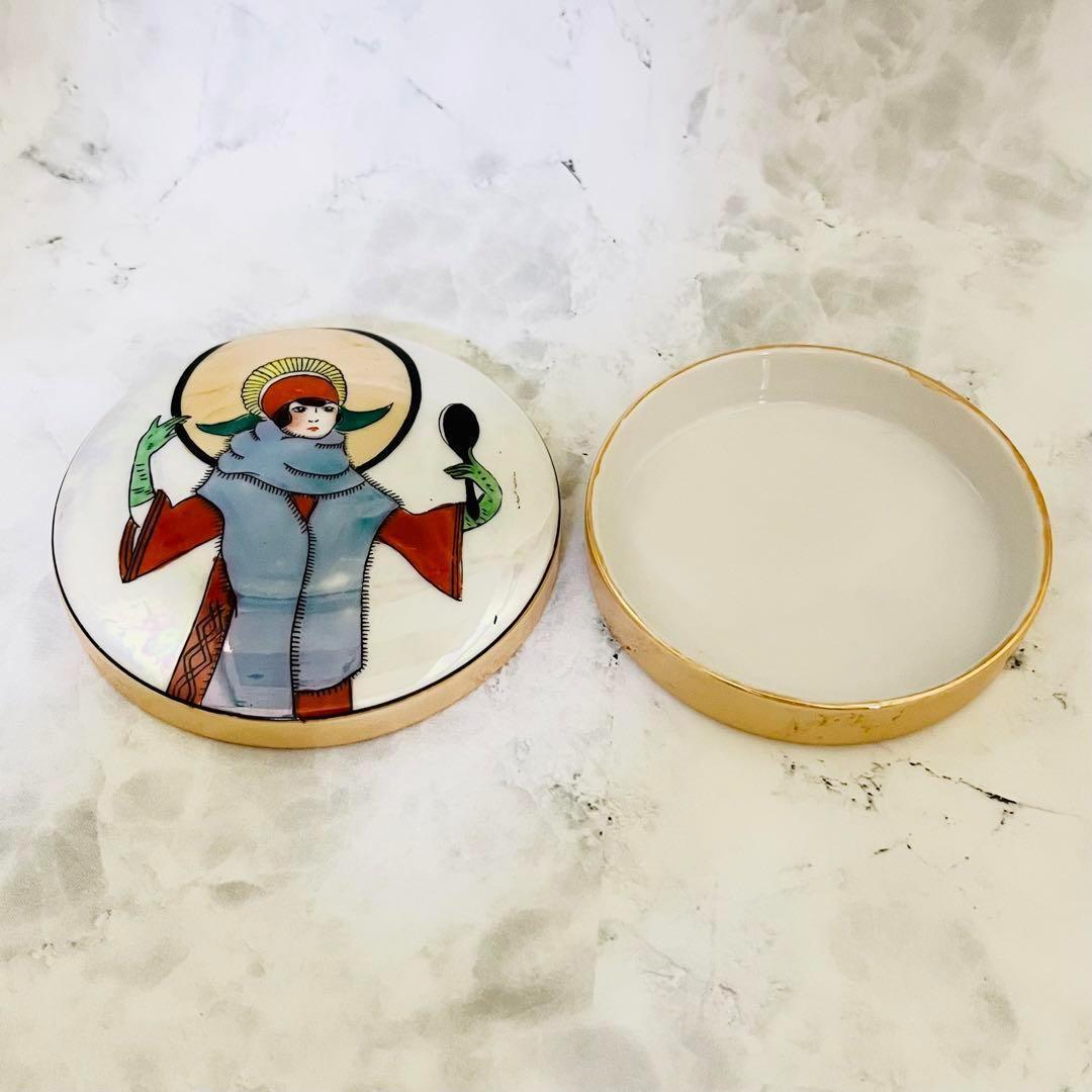 【オールドノリタケ/デコレディ/パフケース】アールデコ/ラスター彩/パウダー