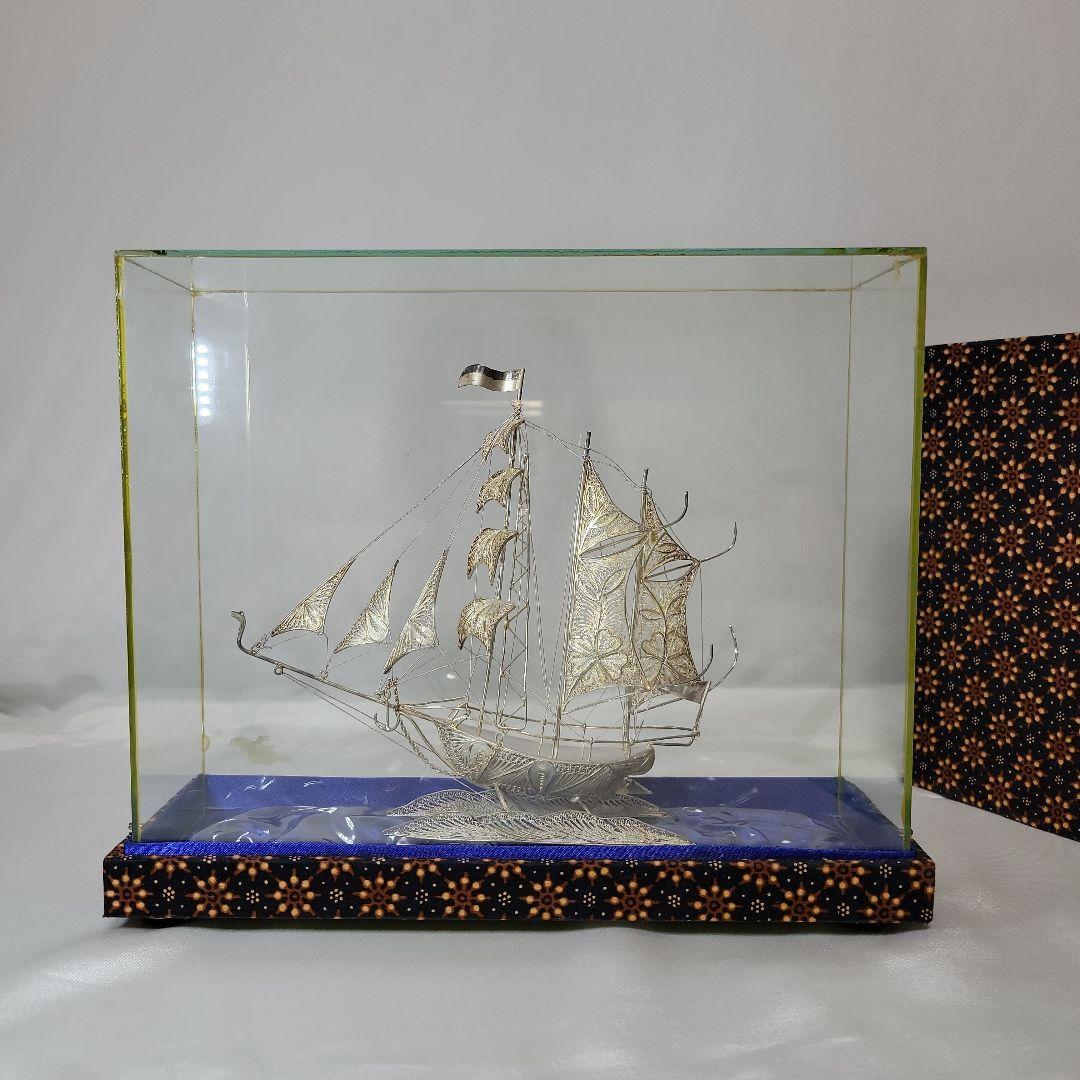 《伝統工芸品》銀線細工　帆船