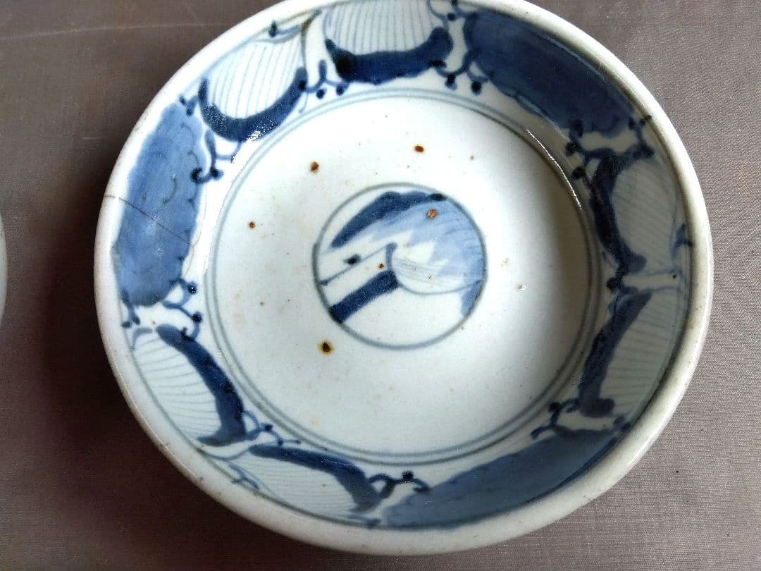 骨董　染付皿　中皿