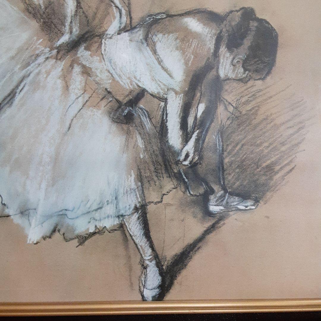 エドガー・ドガの靴下をなおす踊り子/布キャンバス高級複製名絵画/印象派デッサン