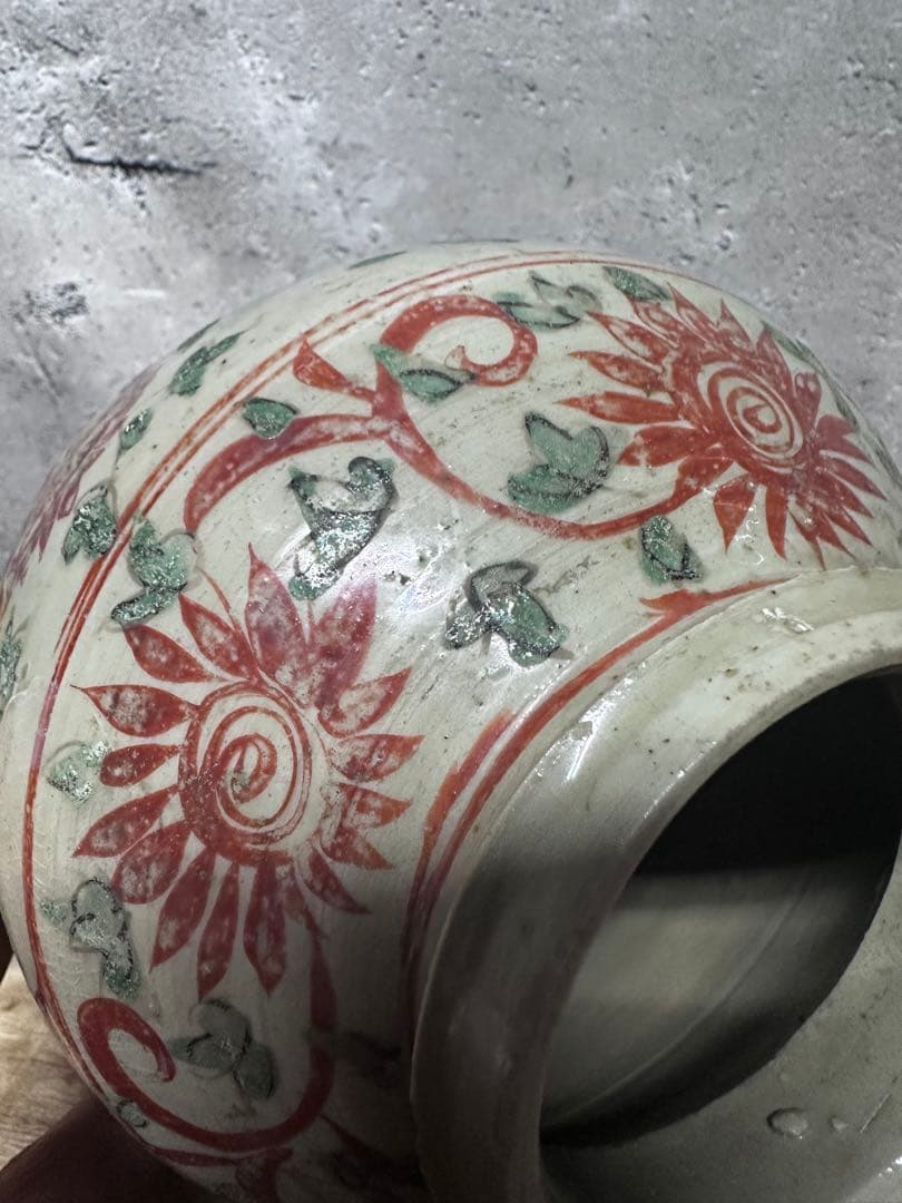 五彩　中国　赤絵　花瓶　古美術　骨董品　アンティーク