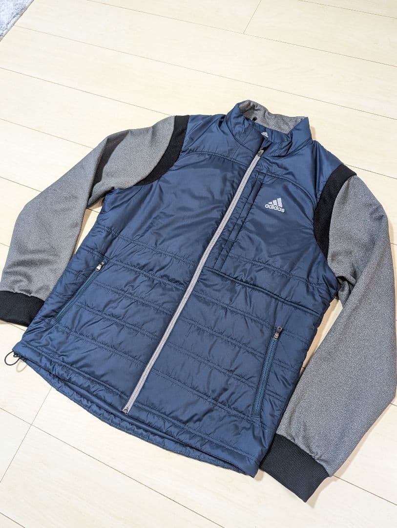 美品　adidas GOLF　異素材切り替えジップアップジャケット