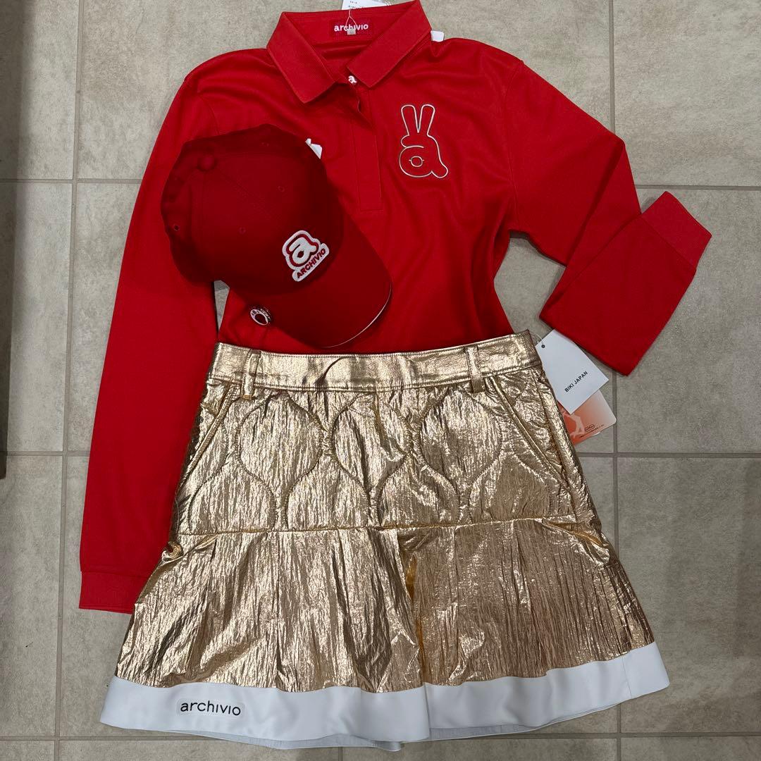 アルチビオarchivioスカート可愛いミニスカート　ゴールド♡