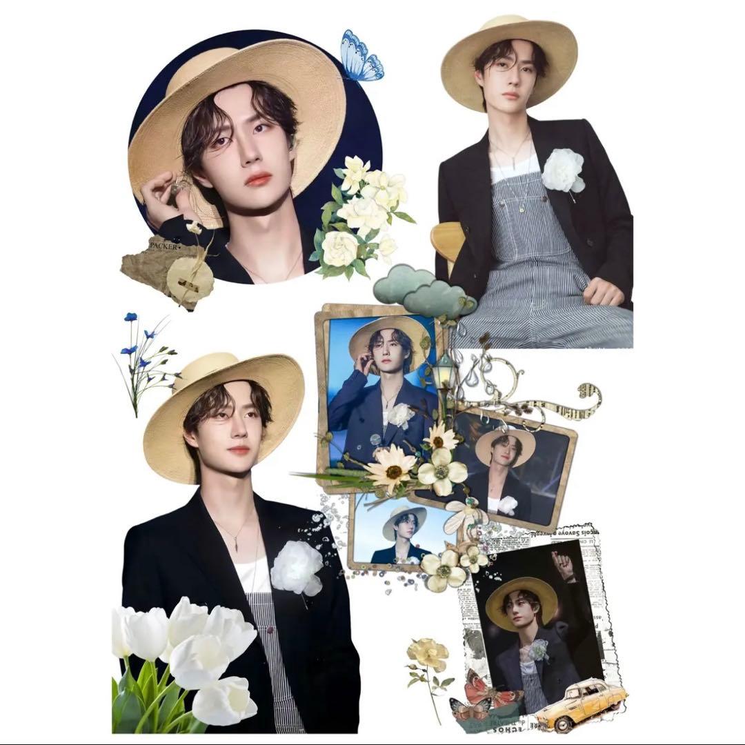 19×25cm 王一博 デザイン　転写耐油防水ステッカー　28枚