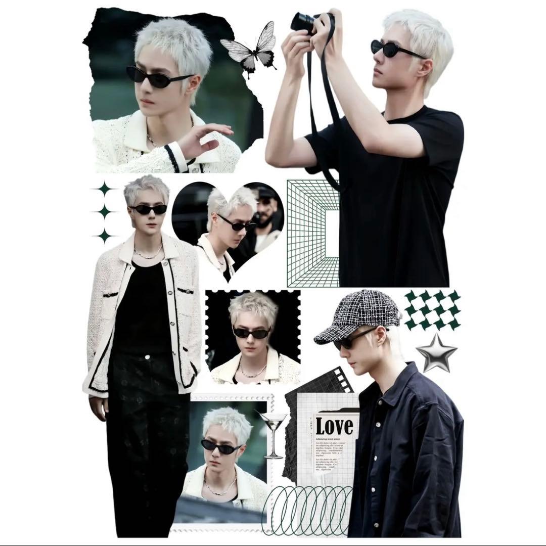 19×25cm 王一博 デザイン　転写耐油防水ステッカー　28枚