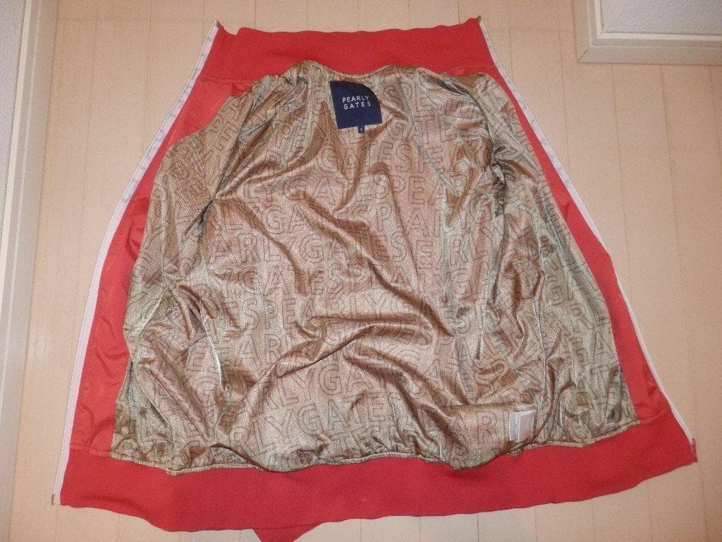 美品 ★パーリーゲイツ★人気 ダブルジップジャケット 赤 PG柄★サイズ5 L