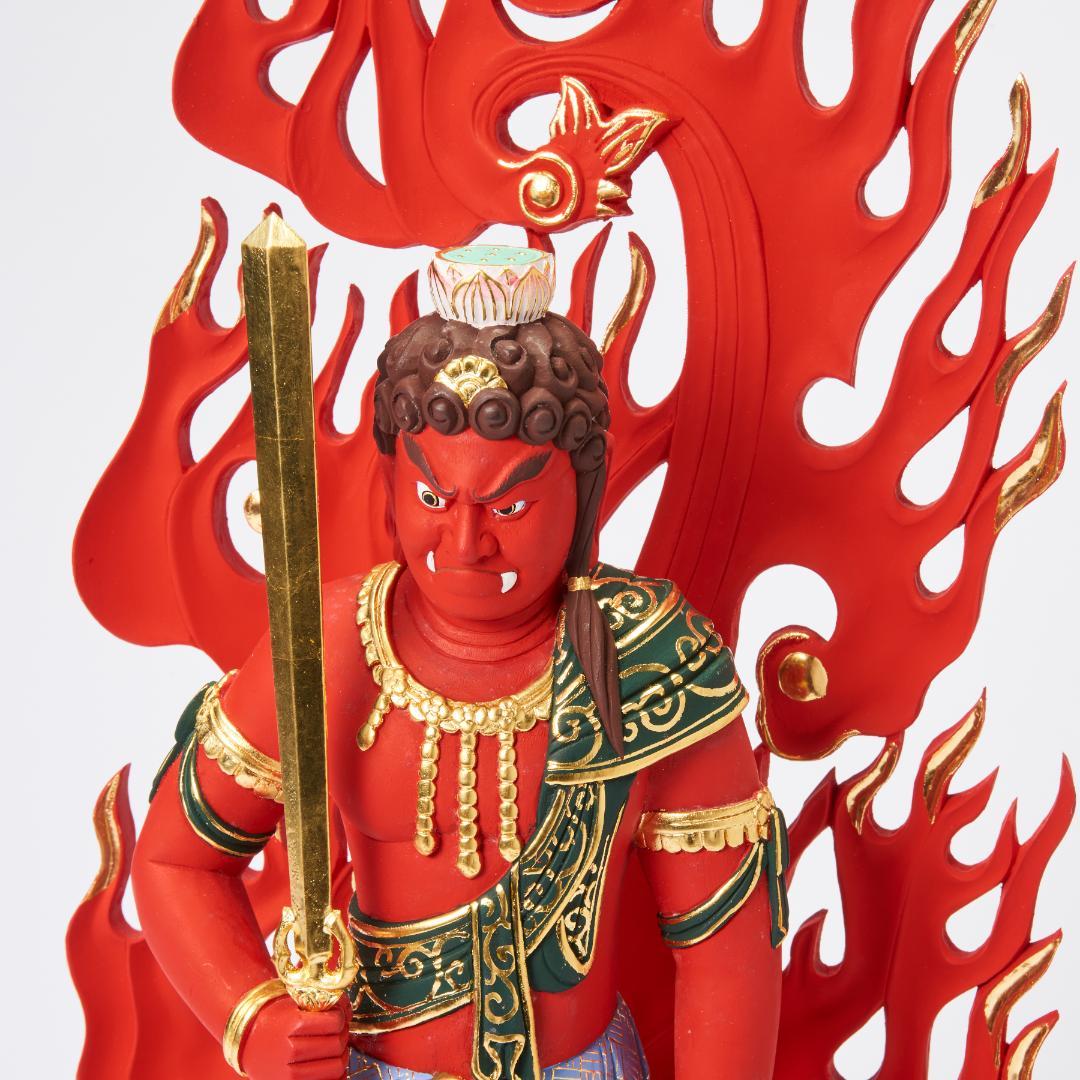 楠　立赤不動明王　70ｃｍ　濃彩切金 #072