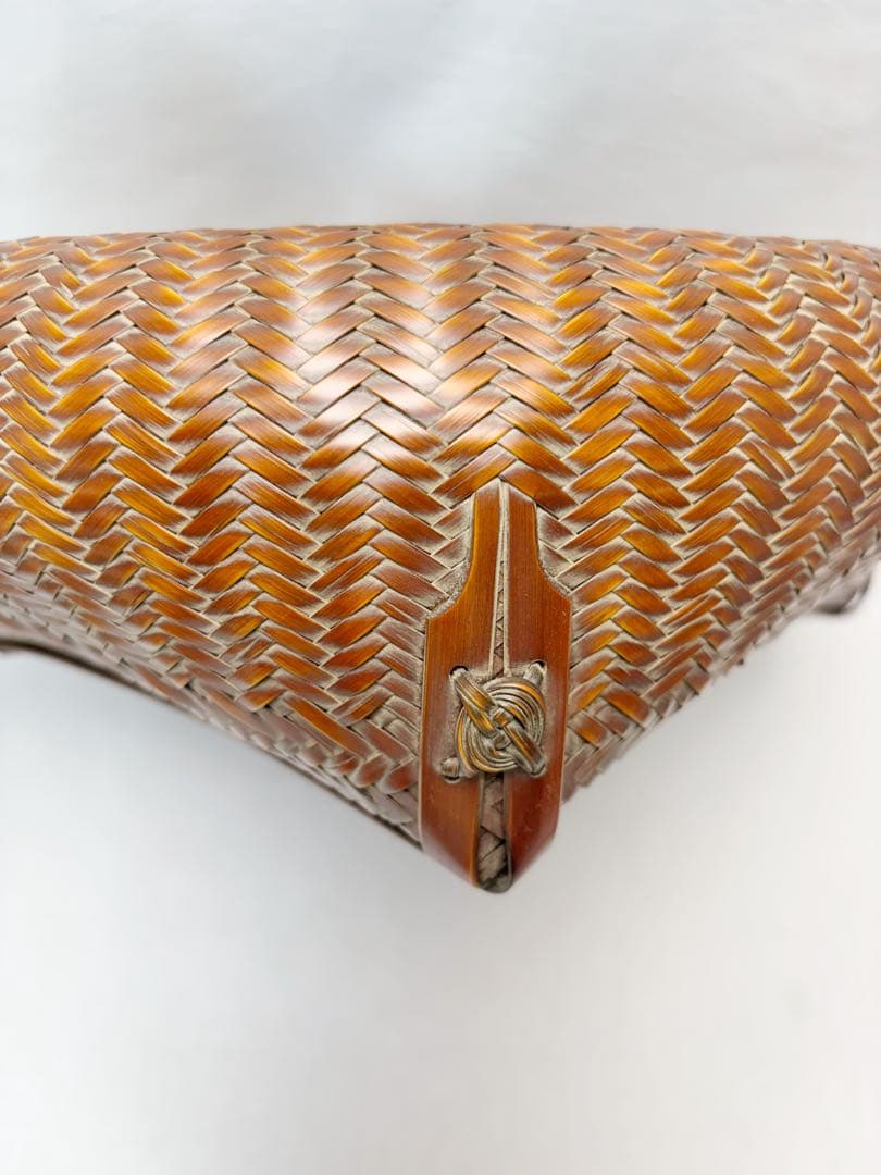 未使用 茶道具 唐物写 炭斗 炭入 炉・風炉兼用 炭取 竹編 炭道具 炭点前