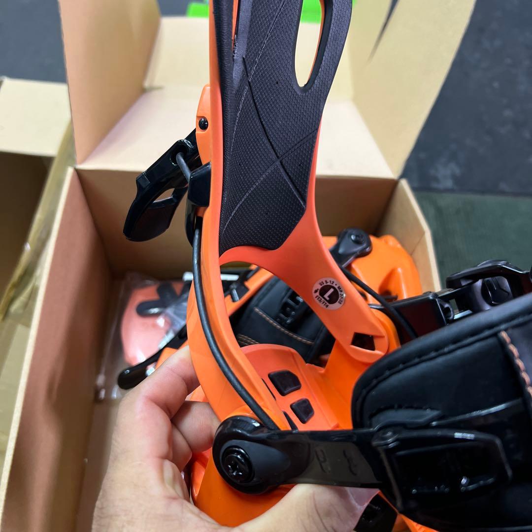 スノーボードビンディング Lサイズ オレンジ