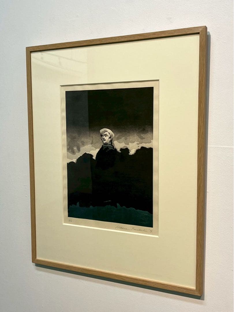 舟越桂《蒼い湖》木版画 1997年 6/30