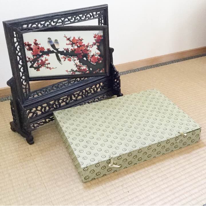 シルク刺繍  置物 工芸品