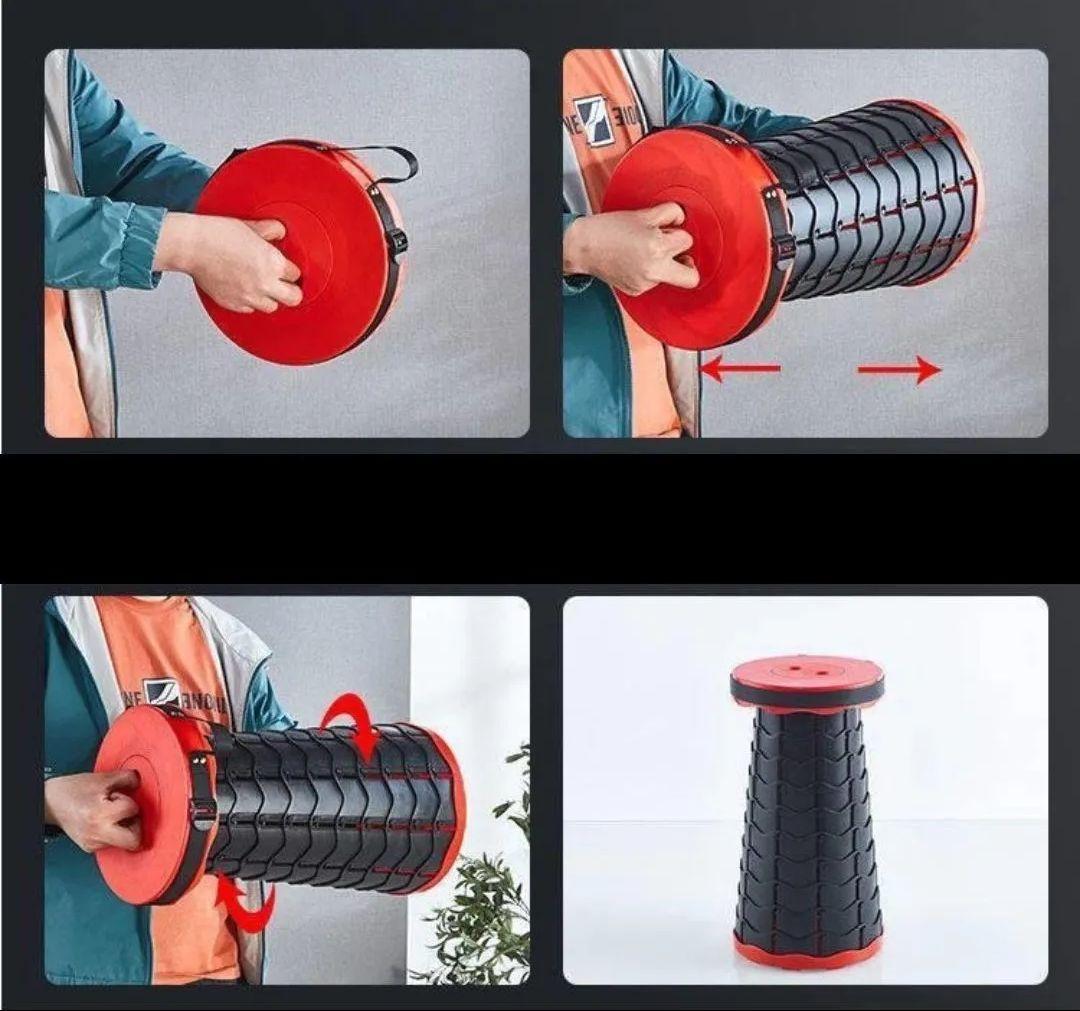 キャンプ椅子　キャンプ　折りたたみイス　4個(黒）スツール　チェア