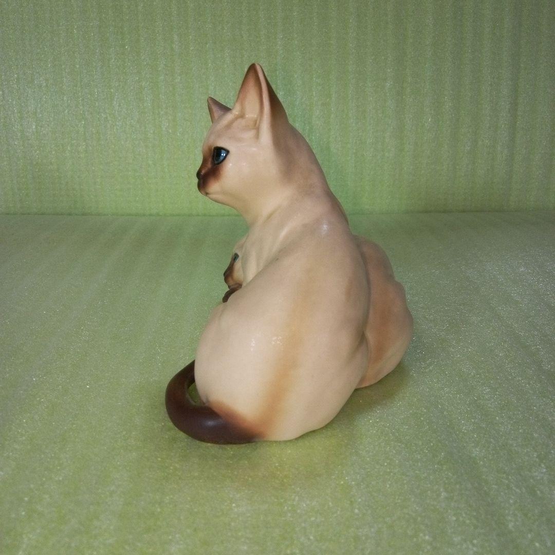 アンティークな猫の置物　仲良し　兄弟？　シャム猫？　ポインテッド？　レア　希少