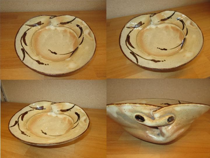 送料込【逢絢亭】茶道具 菓子鉢 唐津焼 絵唐津 鏡山窯 井上東也 共箱入り