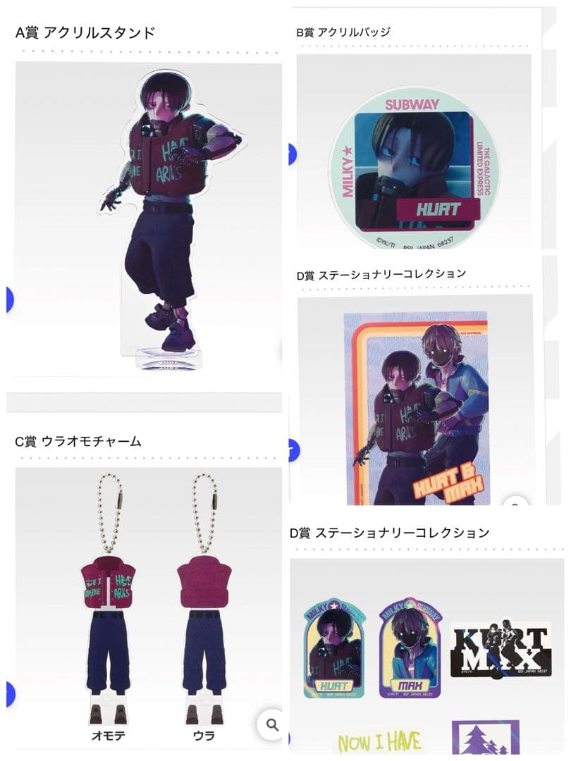 一番くじ 銀河特急 ミルキーサブウェイ　A賞 アクリルスタンド カート　コンプ