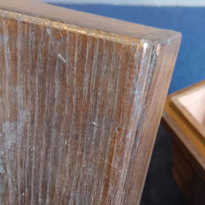 木製脚付き収納箱　蓋・中蓋２枚付　ヴィンテージ